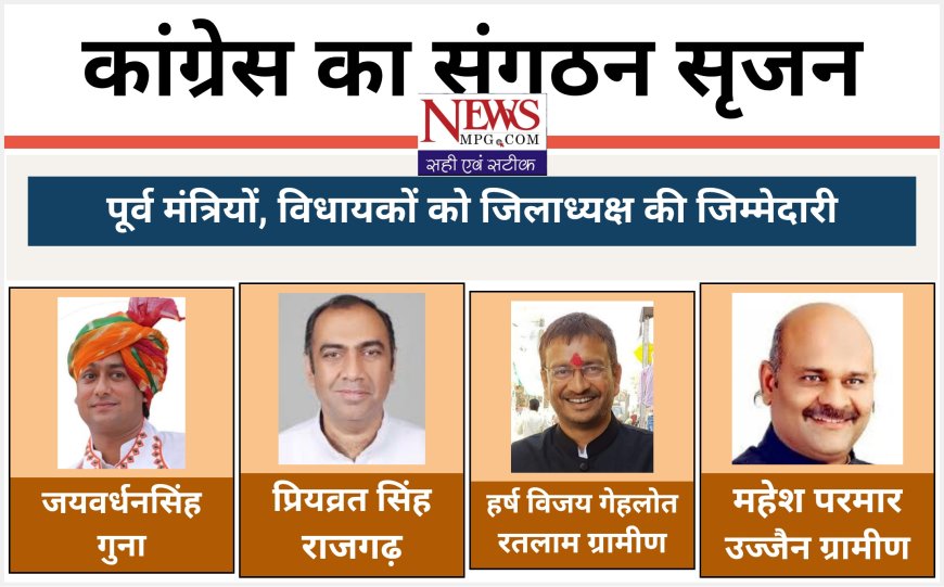 जयवर्धन, परमार, प्रियव्रत सिंह, ओंकारसिंह, हर्षविजय समेत कई बड़े नामों को मिली जिम्मेदारी  -कांग्रेस ने 71 जिलाध्यक्षों की सूची की जारी हैरान करने वाले नाम भी शामिल