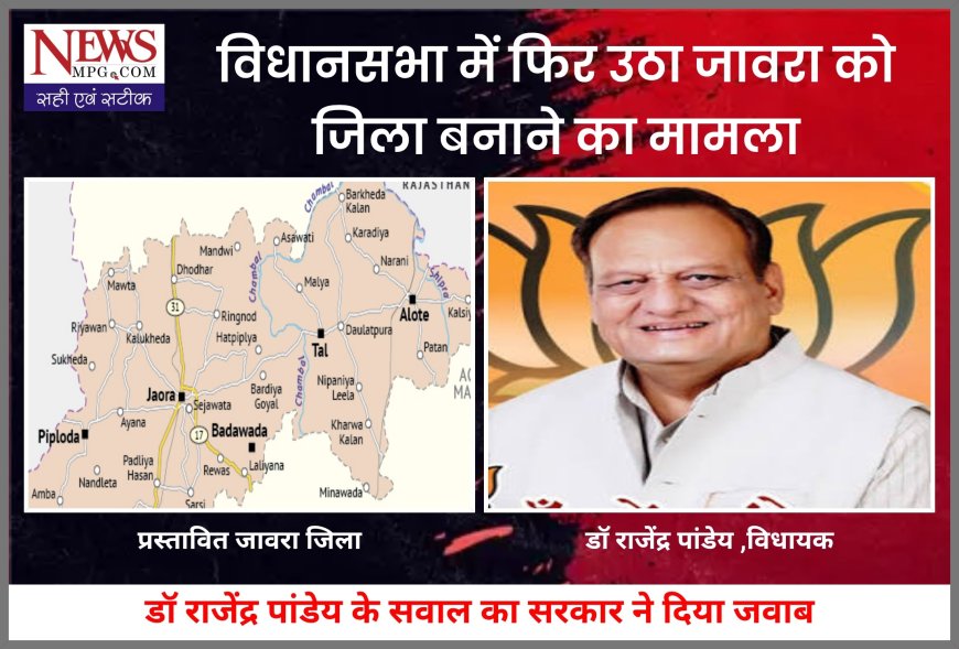 विधानसभा में फिर उठा जावरा को जिला बनाने का मामला, विधायक के सवाल का सरकार ने दिया जवाब